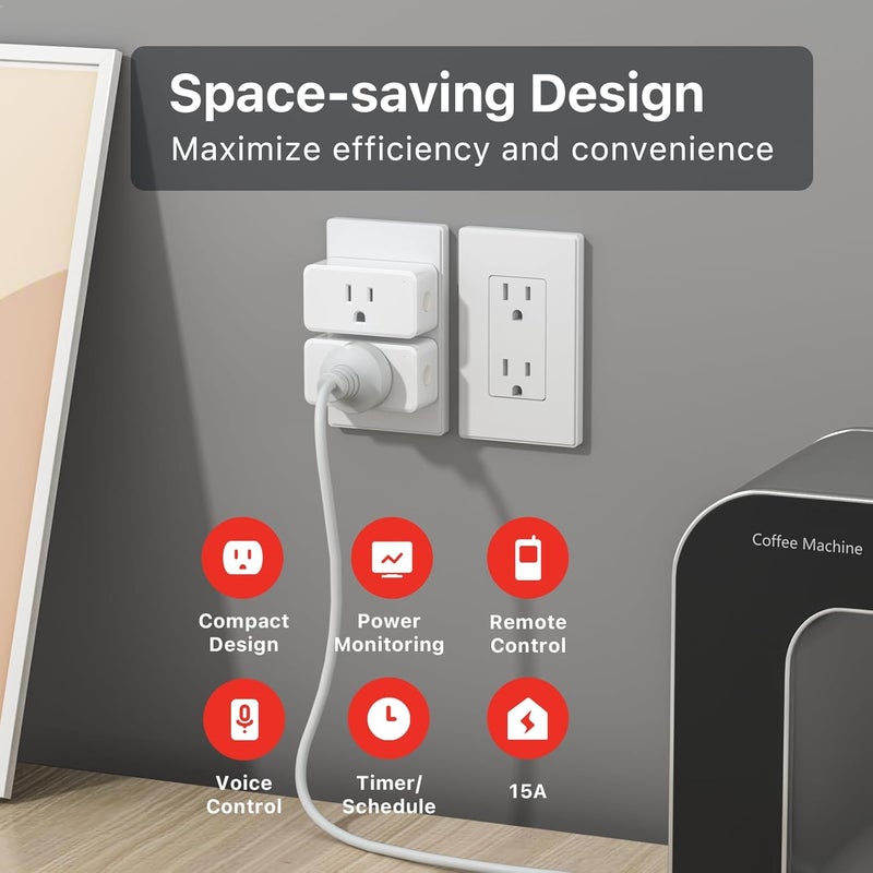 THIRDREALITY ZigBee Smart Plug 4 Pack with Real-time Energy Monitoring,15A Outlet, Zigbee Repeater,ETL Certified,ZigBee Hub Required,Work with Home Assistant,Compatible Echo Devices and SmartThings - Image 2